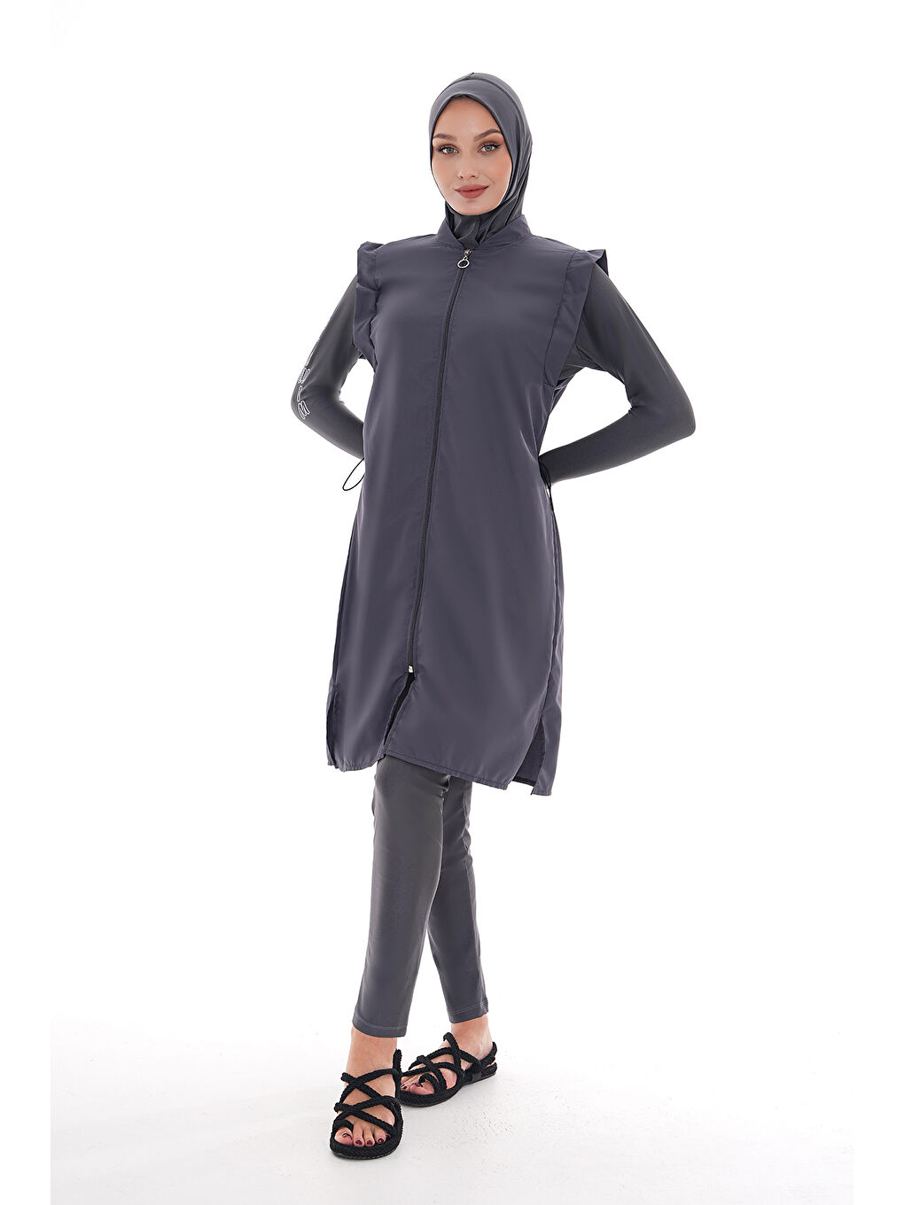 Tam Kapalı Tesettür Mayo 2511 Bahar Gri-1