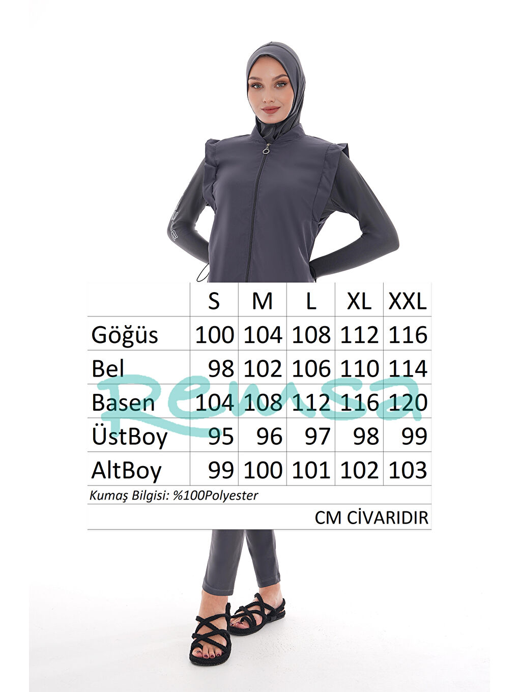 Tam Kapalı Tesettür Mayo 2511 Bahar Gri-3