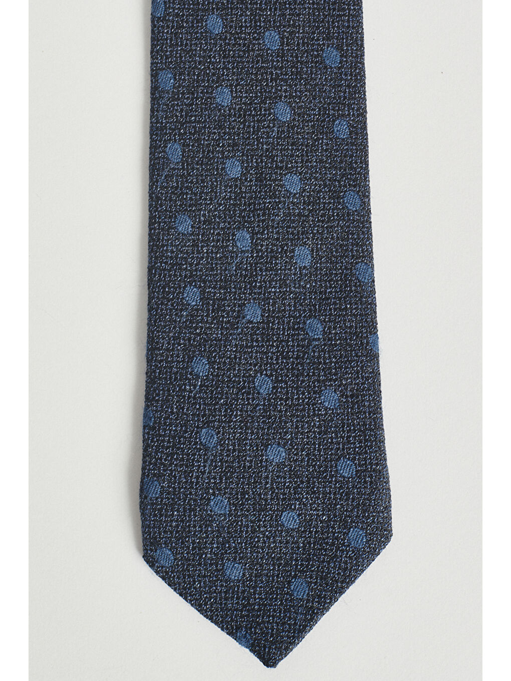 Erkek Lacivert Yünlü Klasik Kravat-1