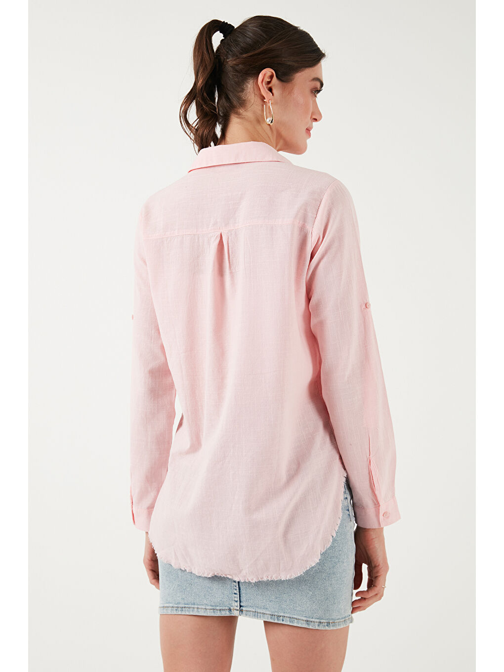 Pembe Pamuklu Regular Fit Cepli Gömlek Cf25S16992-6
