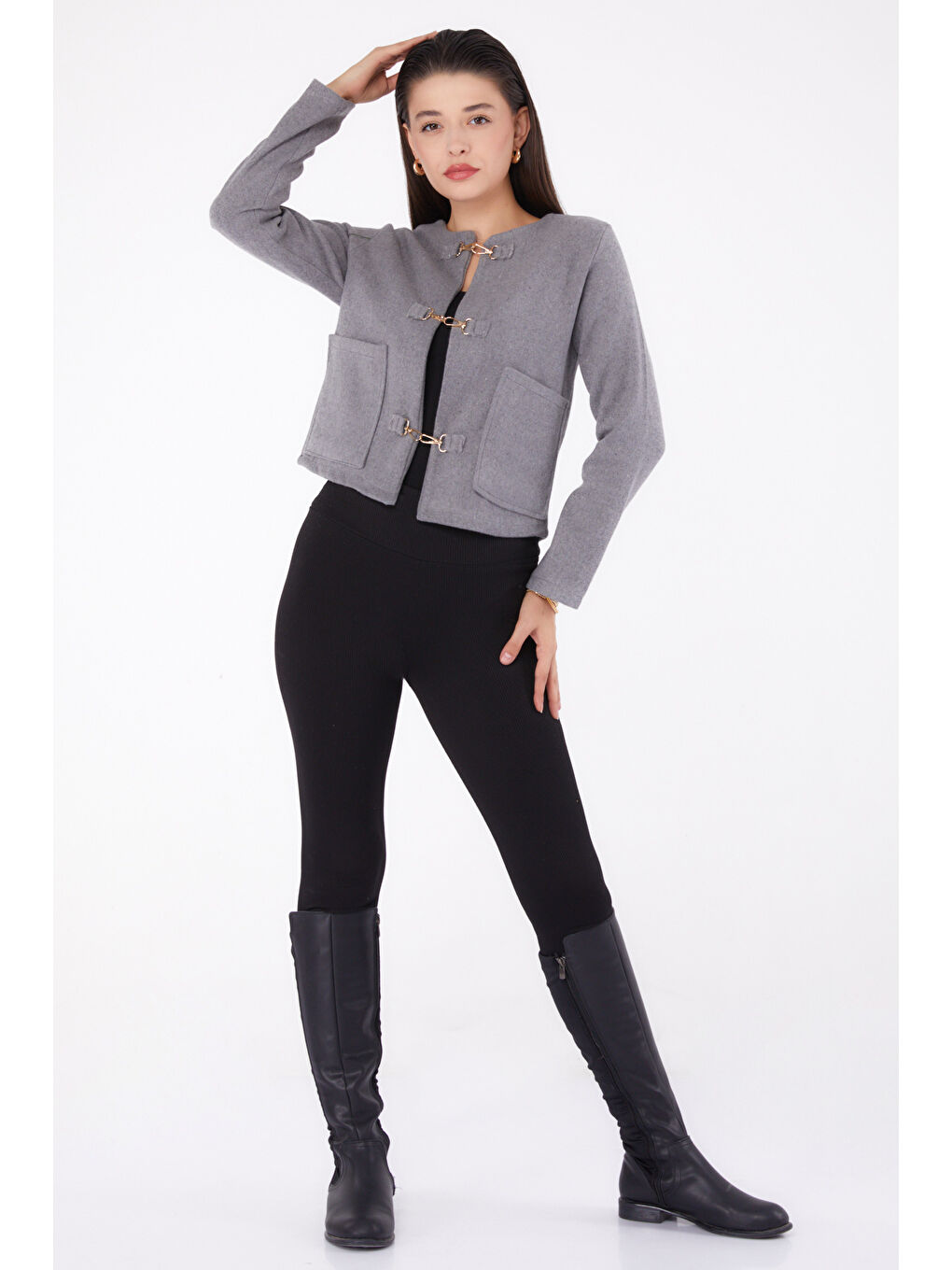 Kaşe Ceket Gri - 13291