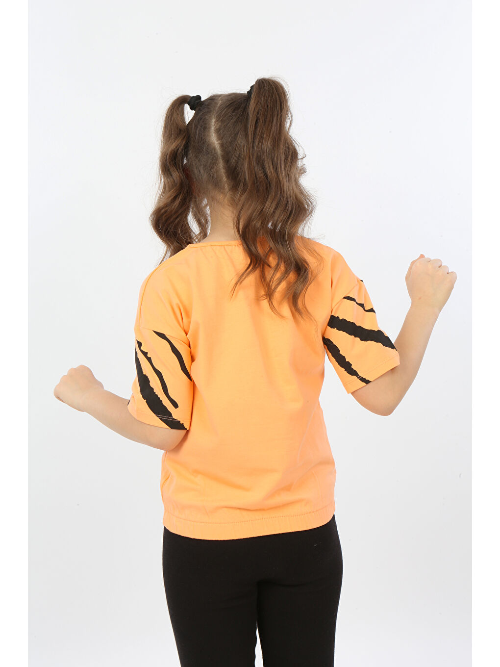 Turuncu Kız Çocuk Wild Wood Girl Baskılı Tişört-5