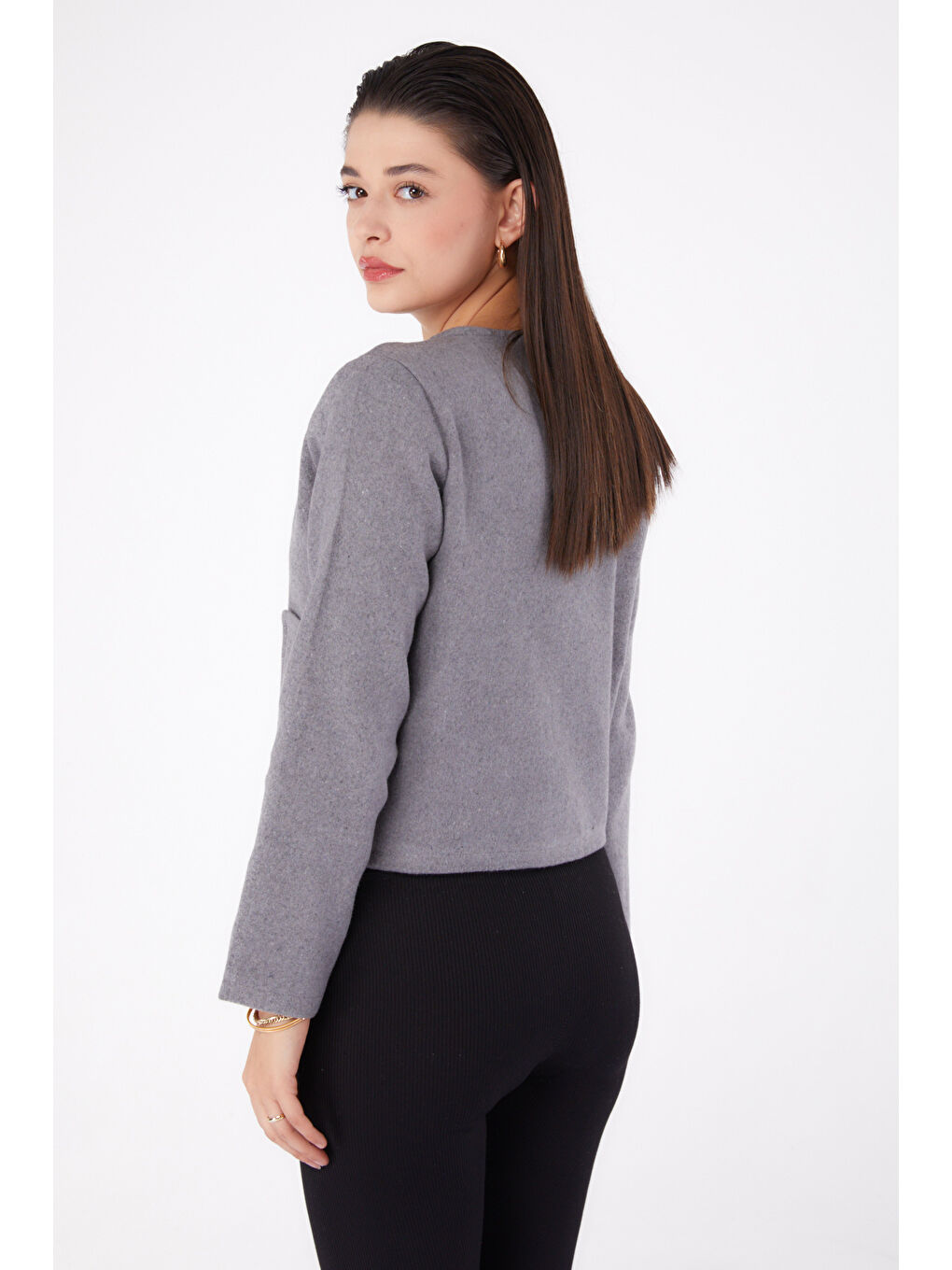 Kaşe Ceket Gri - 13291-4