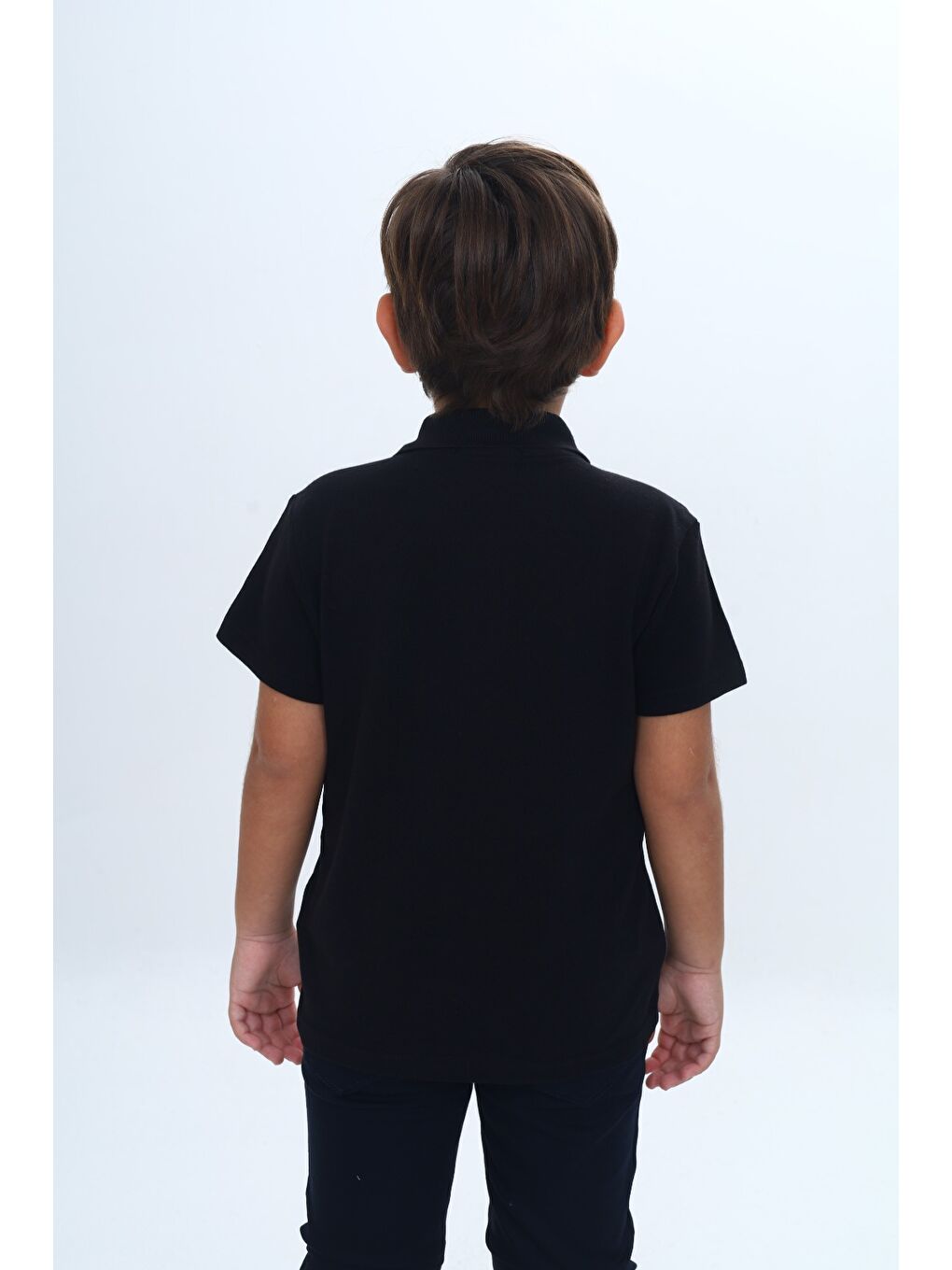 Siyah Unisex Çocuk Polo Yaka Tişört-8
