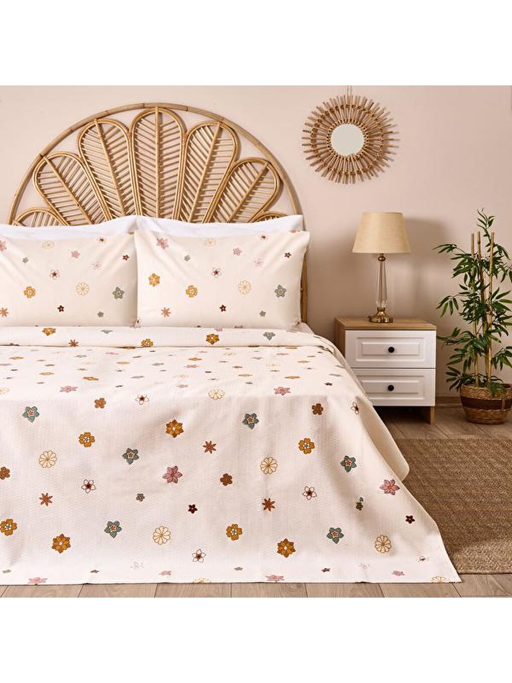 Karışık Soft Flow Tek Kişilik Pike Takımı - Renkli