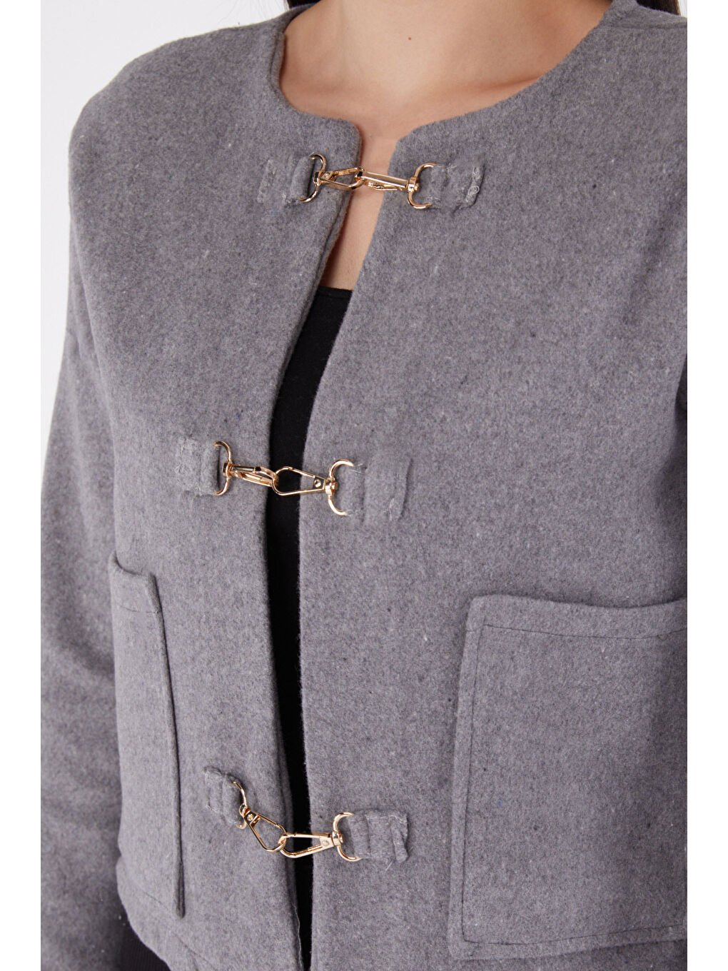 Kaşe Ceket Gri - 13291-6