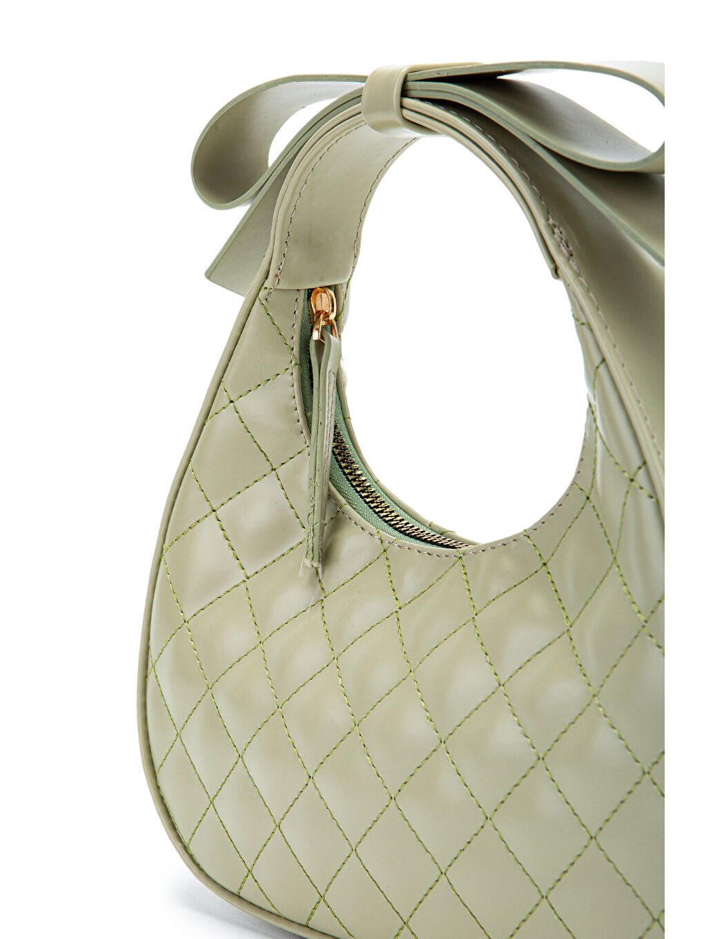 Turkuaz Fiyonk Askı Detaylı Mathilda Kadın Çapraz Çanta Yeşil-1