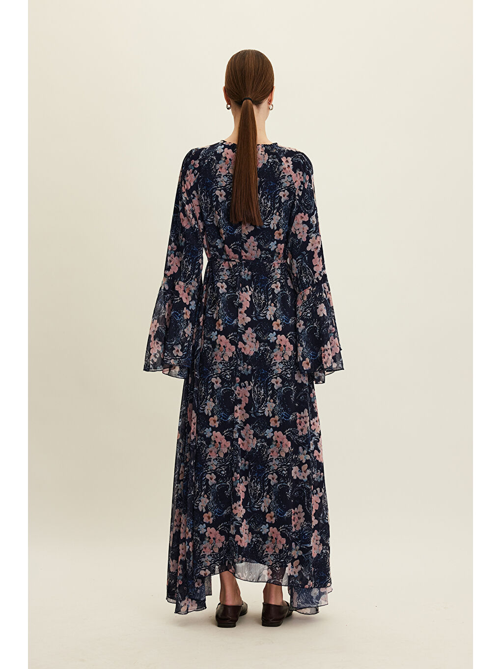 Karışık Şifon Volanlı Elbise Floral-7