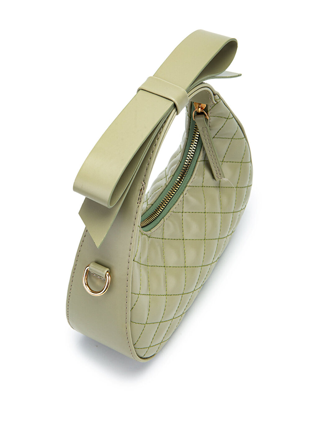 Turkuaz Fiyonk Askı Detaylı Mathilda Kadın Çapraz Çanta Yeşil-2