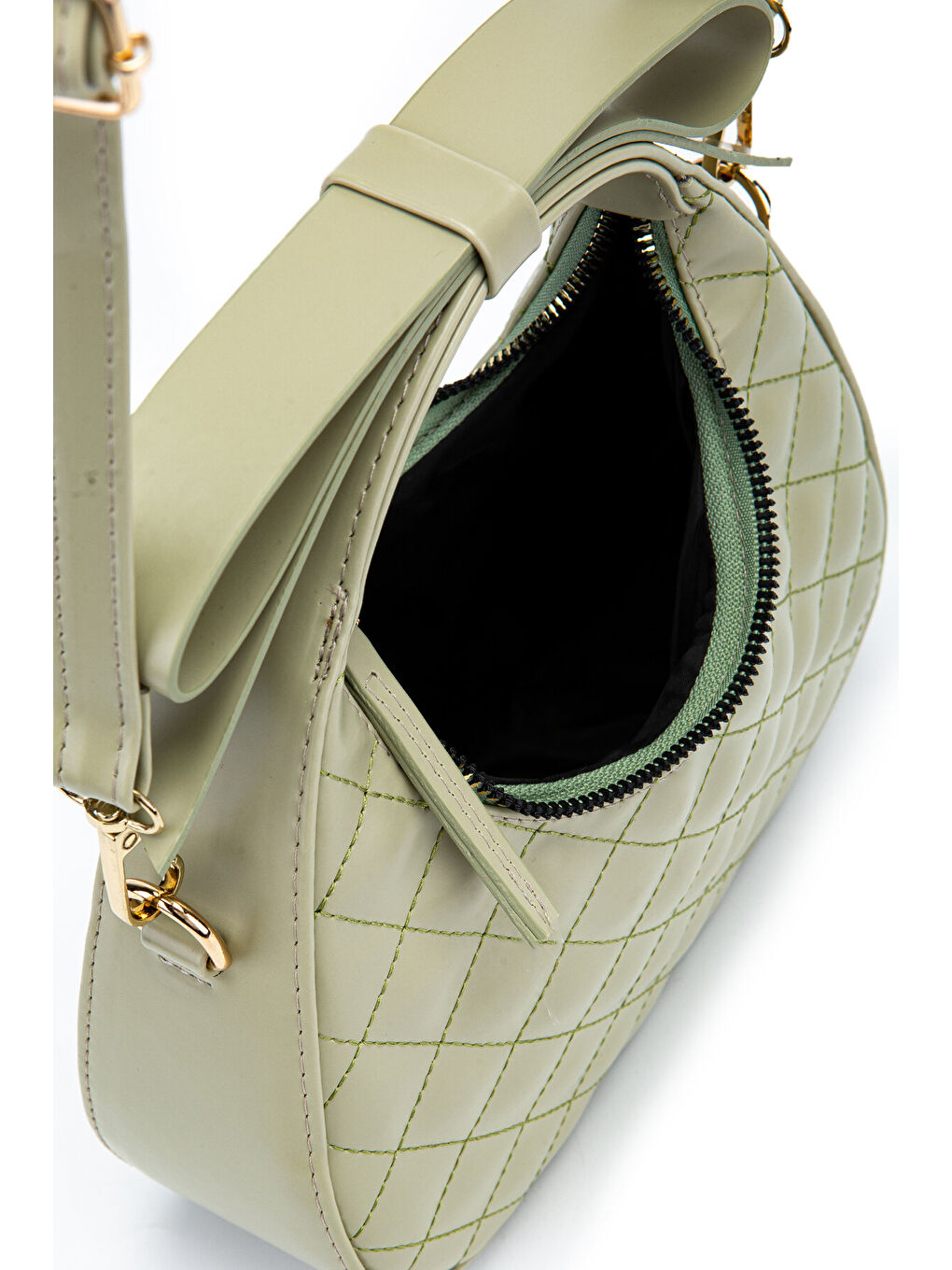 Turkuaz Fiyonk Askı Detaylı Mathilda Kadın Çapraz Çanta Yeşil-3
