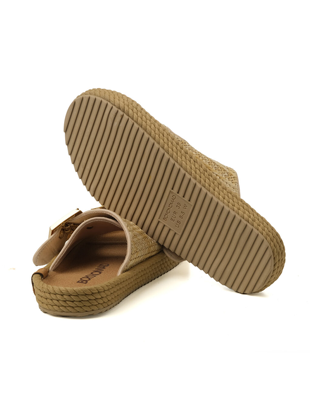 SYD12-00012 Sydney Kadın Hasır Terlik Bej-4