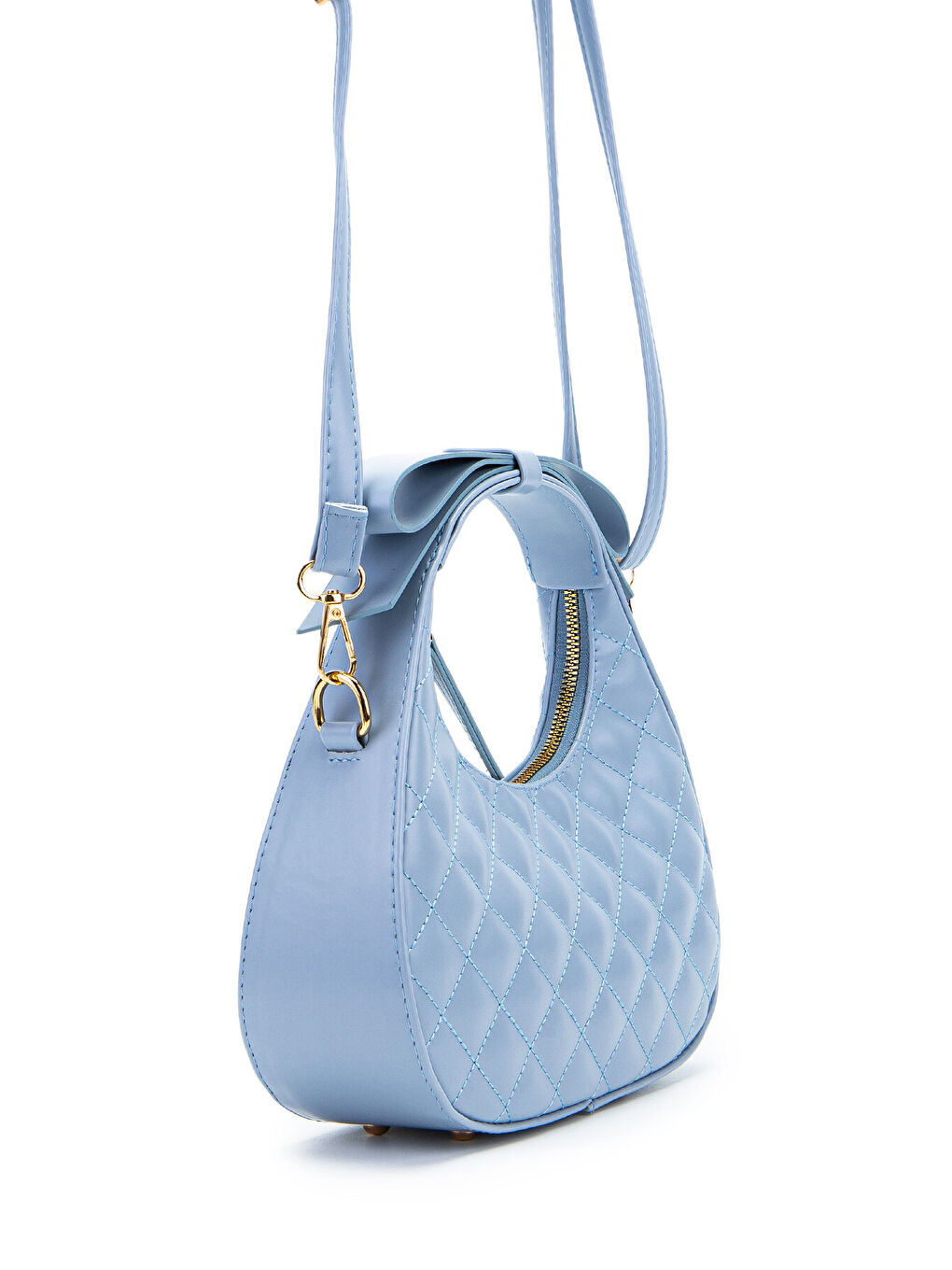 Fiyonk Askı Detaylı Mathilda Kadın Çapraz Çanta Mavi-5