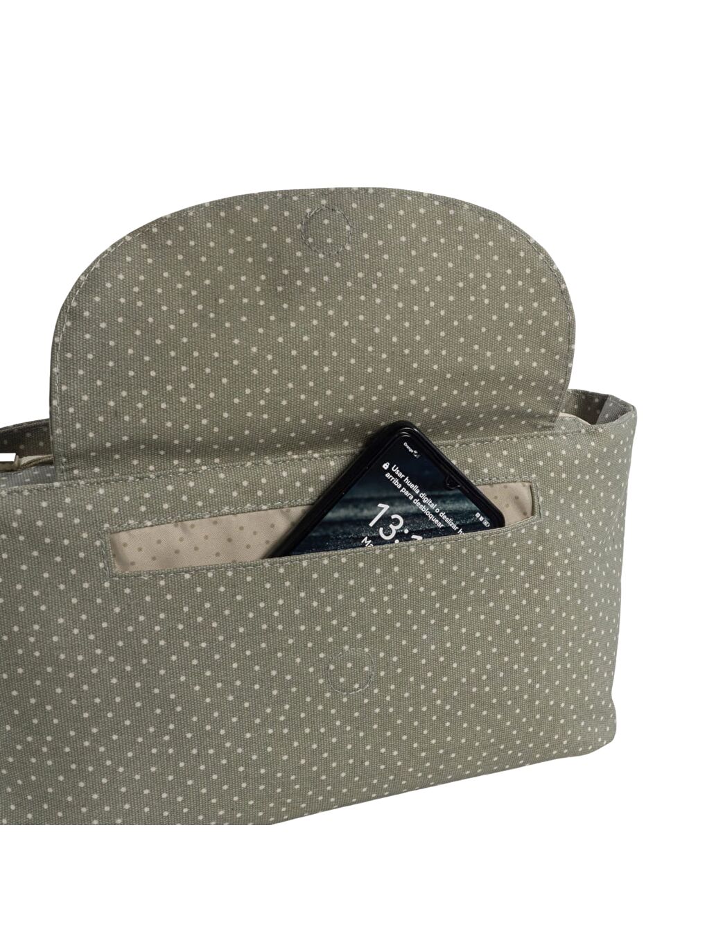 Poppy Bebek Arabası Puantiyeli Organizer Çanta Moss-4