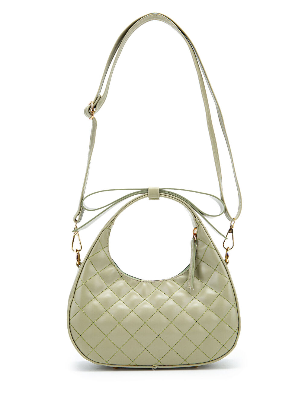 Turkuaz Fiyonk Askı Detaylı Mathilda Kadın Çapraz Çanta Yeşil-4