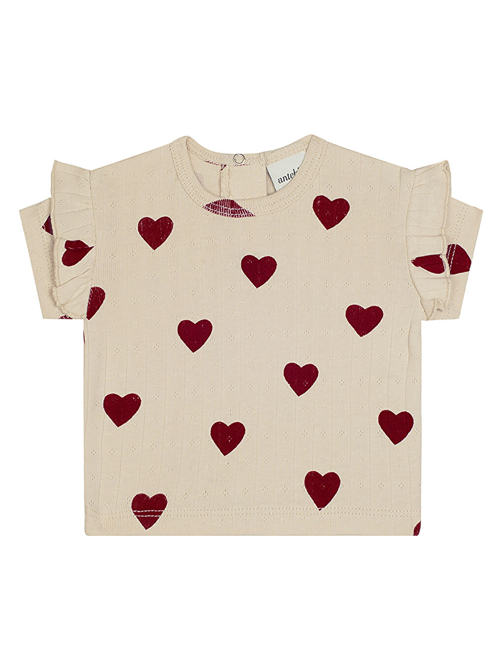 Kırmızı Kalp Jakar Tshirt Tayt Set-3