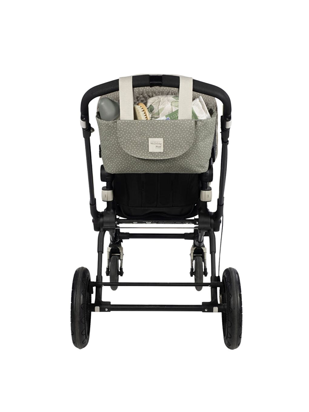 Poppy Bebek Arabası Puantiyeli Organizer Çanta Moss-6