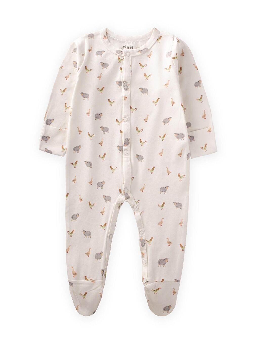 Karışık Erkek Çocuk Kendinden Eldivenli Desenli Tulum