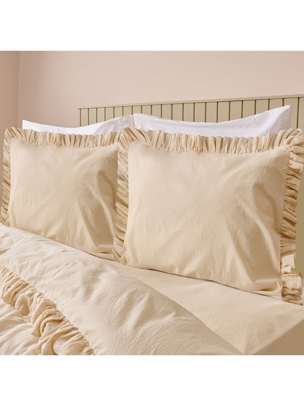 Soft Sabal Çift Kişilik Nevresim Takımı - Ekru-2