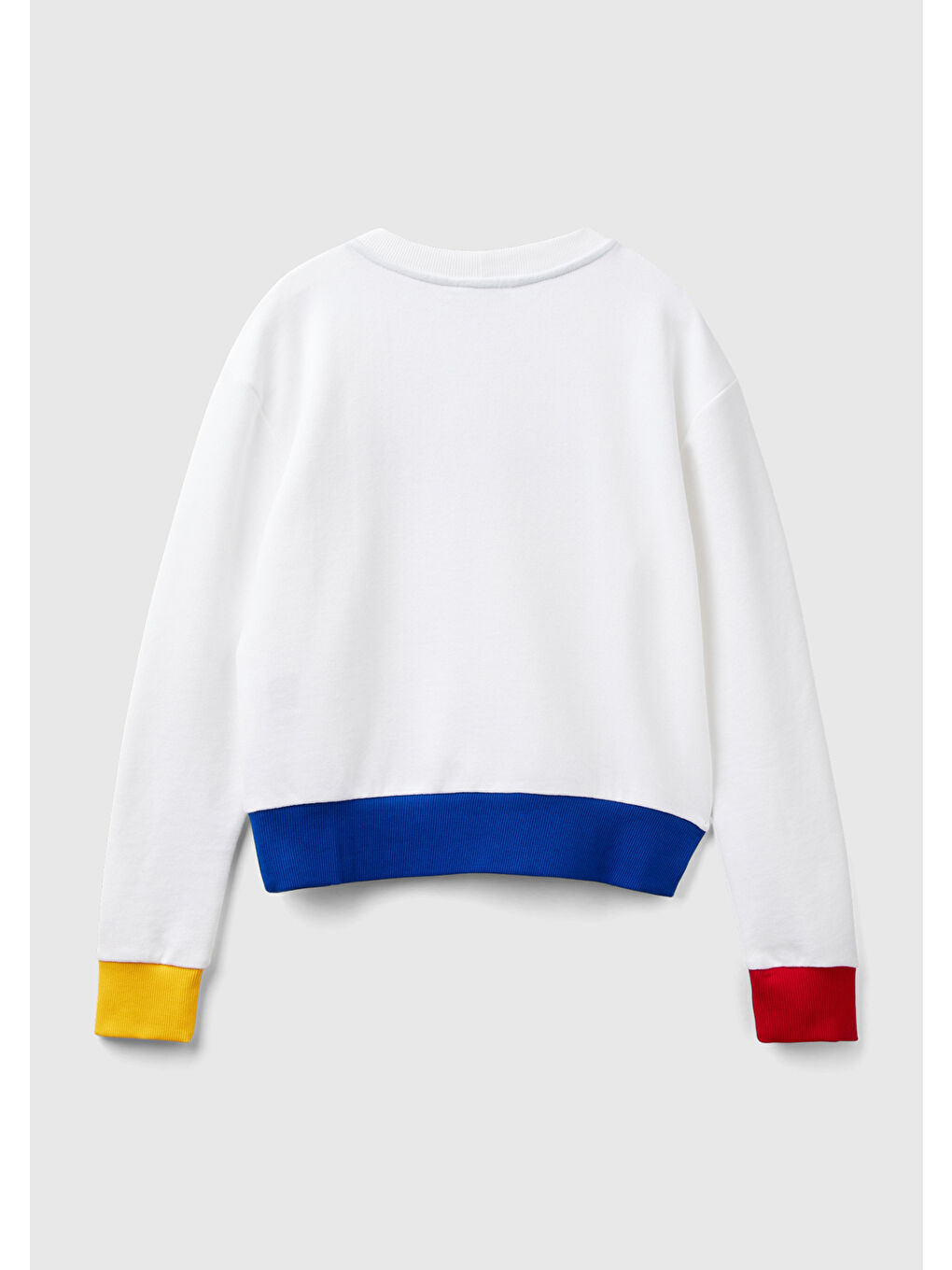 Kadın Beyaz Mix %100 Pamuk  Yazılı Bisiklet Yaka Sweatshirt-3