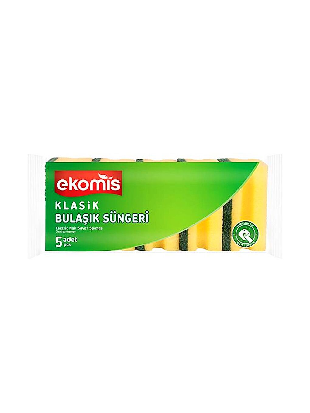 Sarı Klasik Yeşil Sünger Oluklu 5 li (2 Paket)-1