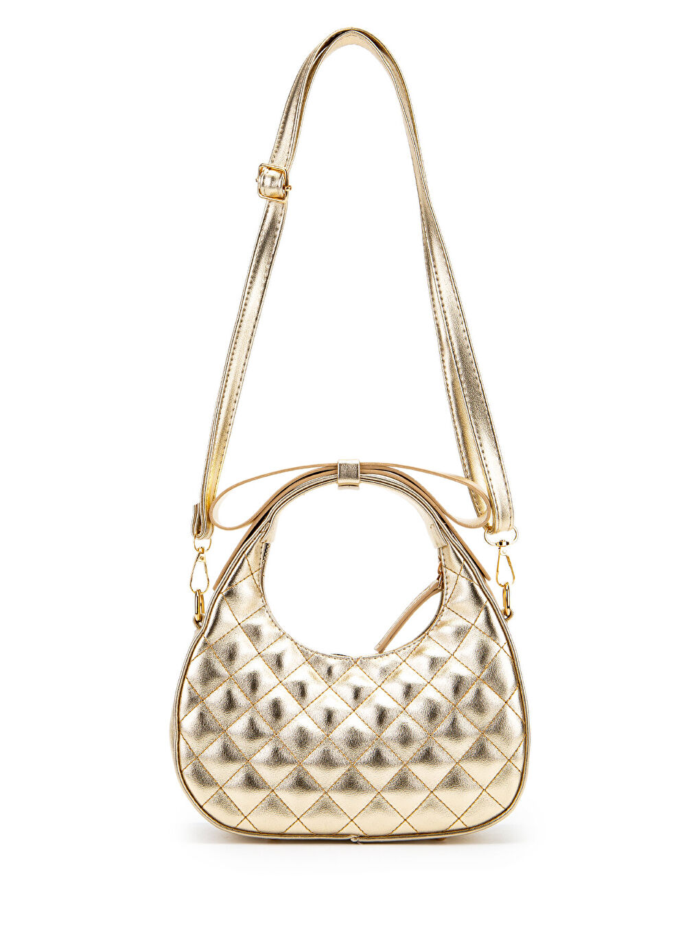 Sarı Fiyonk Askı Detaylı Mathilda Kadın Çapraz Çanta Gold-4