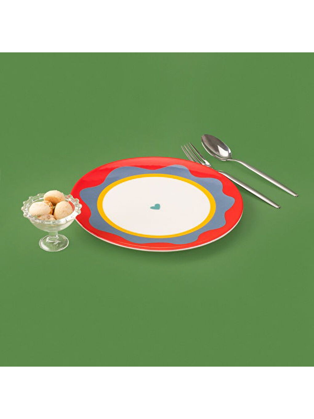 Evidea Kitchen Granny Servis Tabağı - Kırmızı / Yeşil - 25 cm - 1