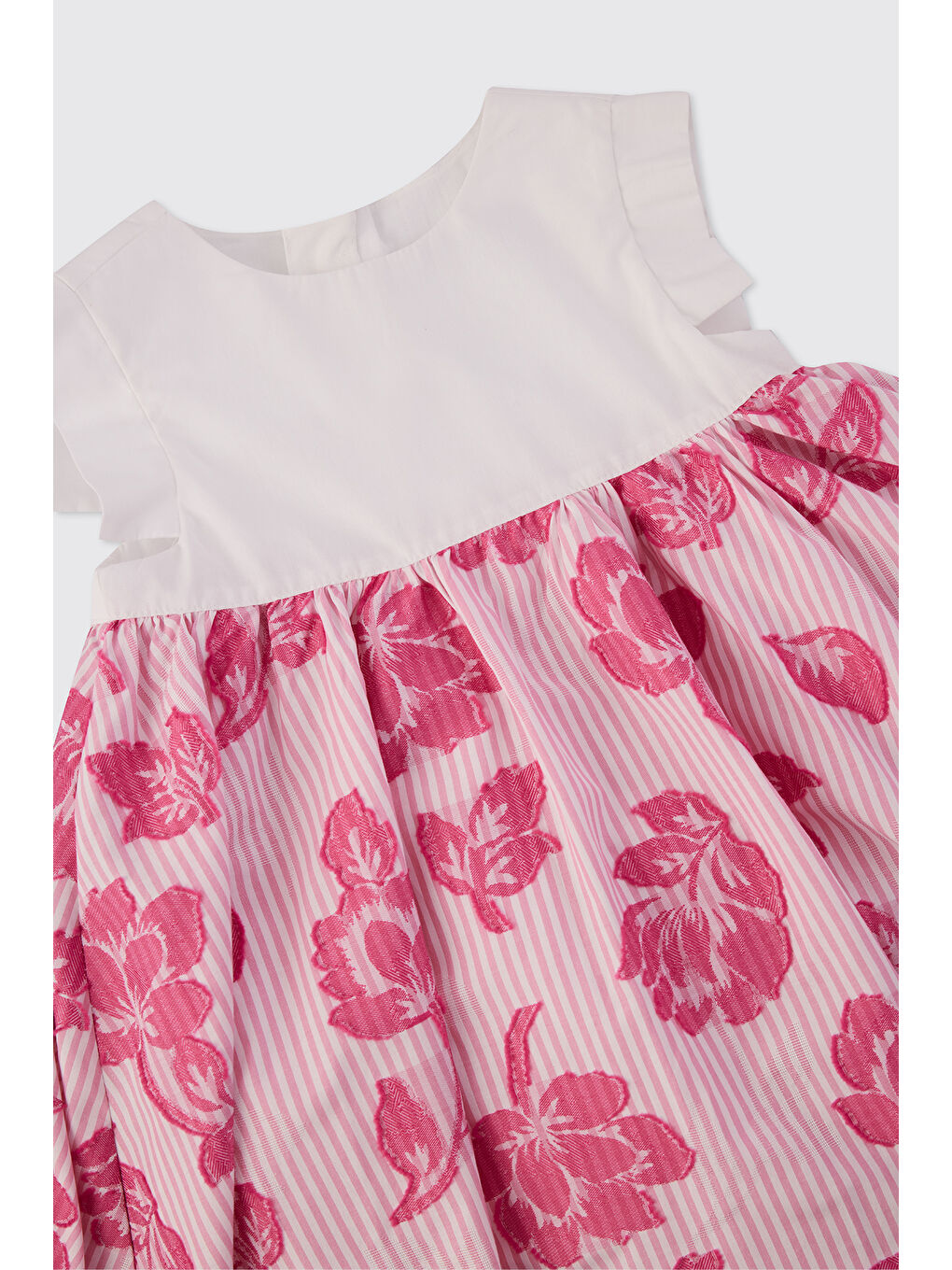 Kız Bebek Çiçek Desenli Pembe Elbise-2