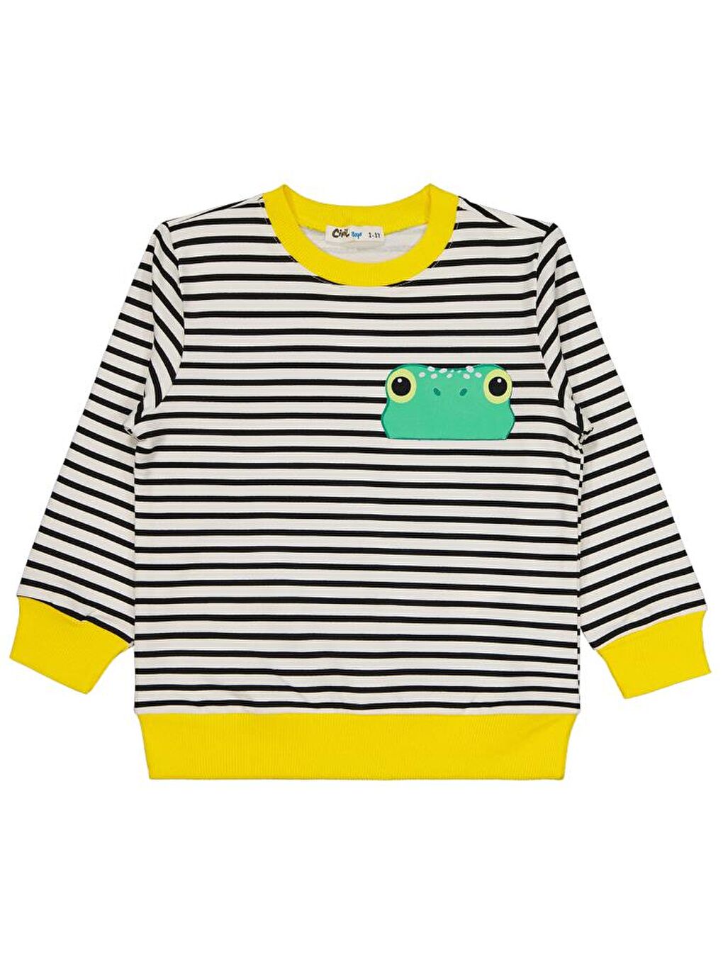 Sarı Boys Kurbağa Nakışlı 2-5 Yaş Eşofman Takımı