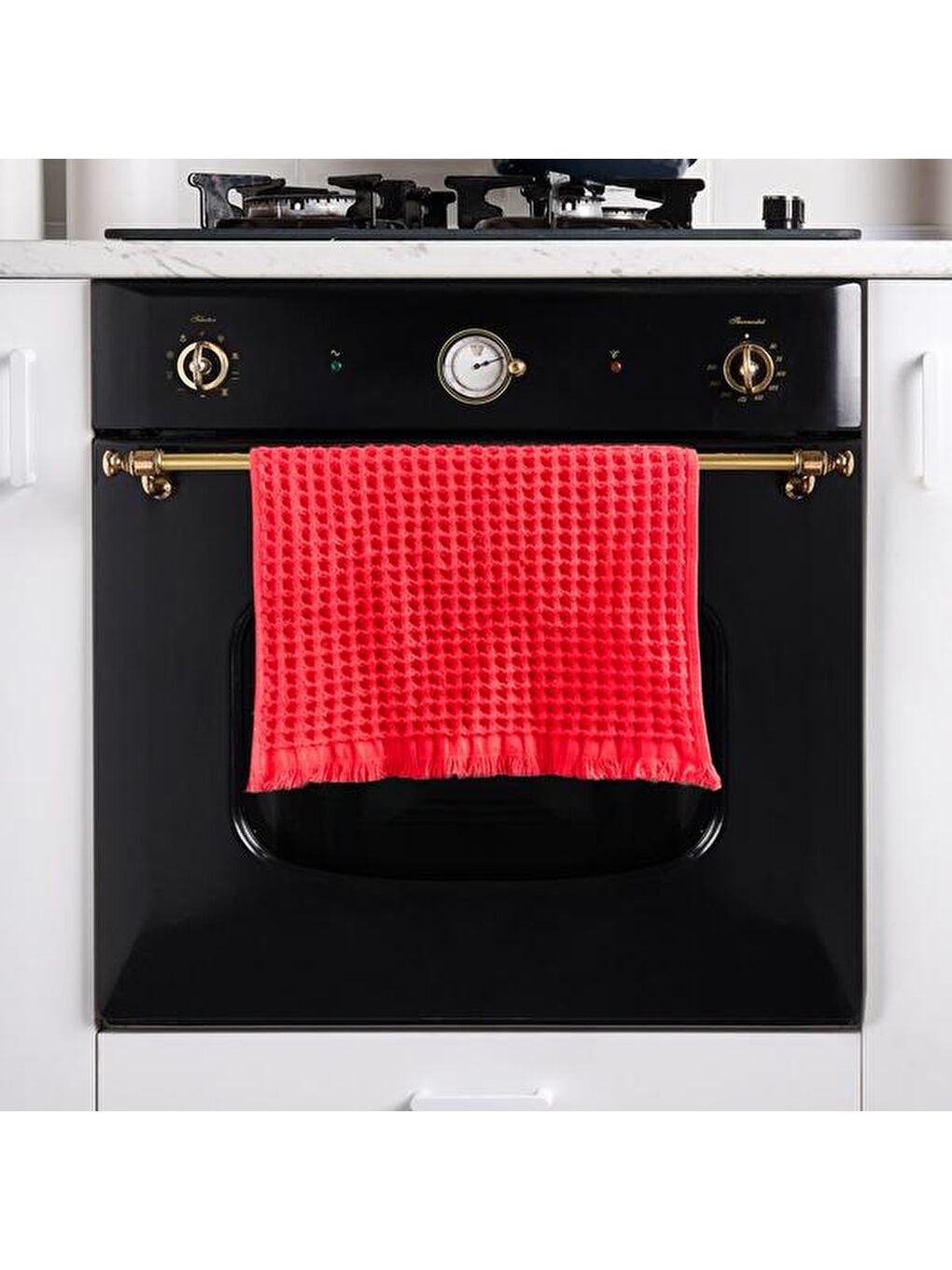 Soft Waffle Mutfak Havlusu - Kırmızı - 30x45 cm