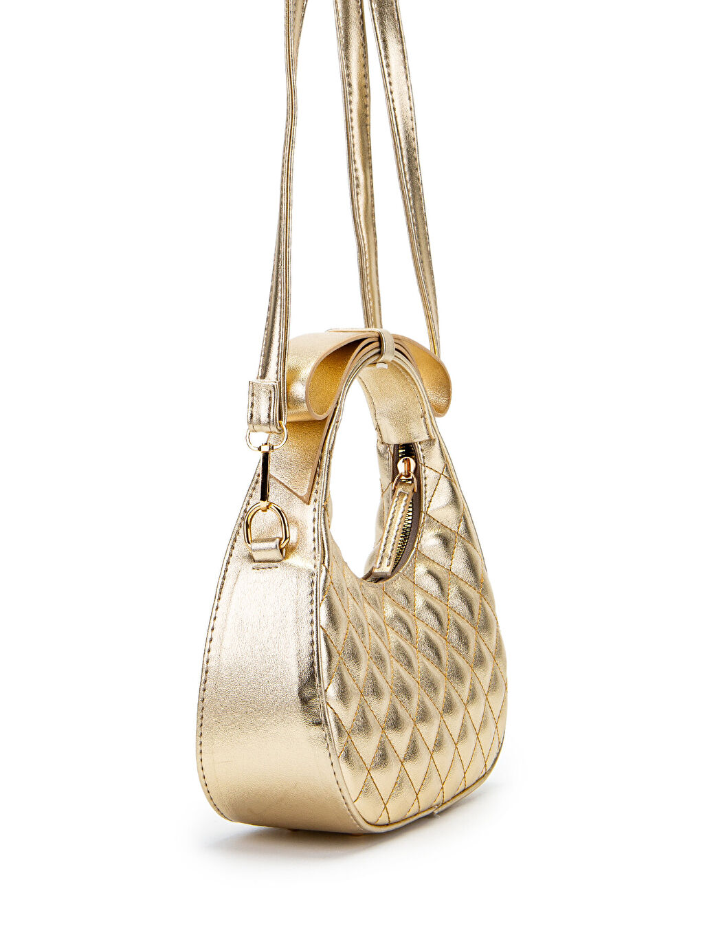 Sarı Fiyonk Askı Detaylı Mathilda Kadın Çapraz Çanta Gold-5