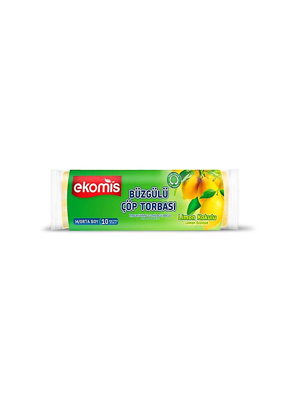 Sarı Limon Kokulu Büzgülü Çöp Torbası Orta Boy 10 lu (1 Paket)