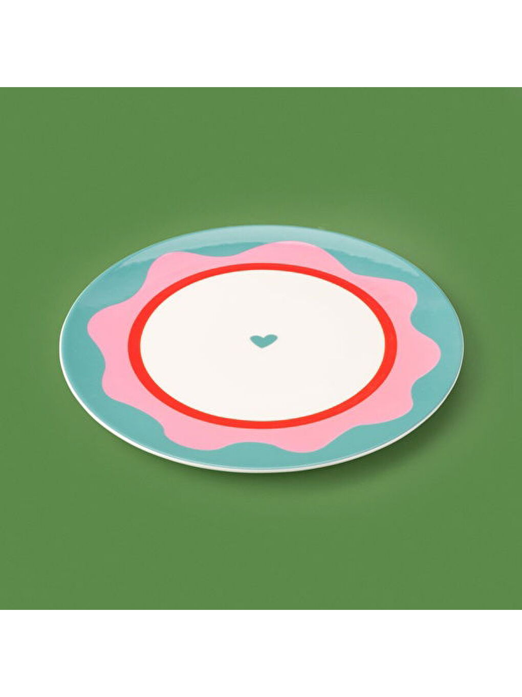 Evidea Kitchen Granny Servis Tabağı - Yeşil / Pembe - 25 cm - 1