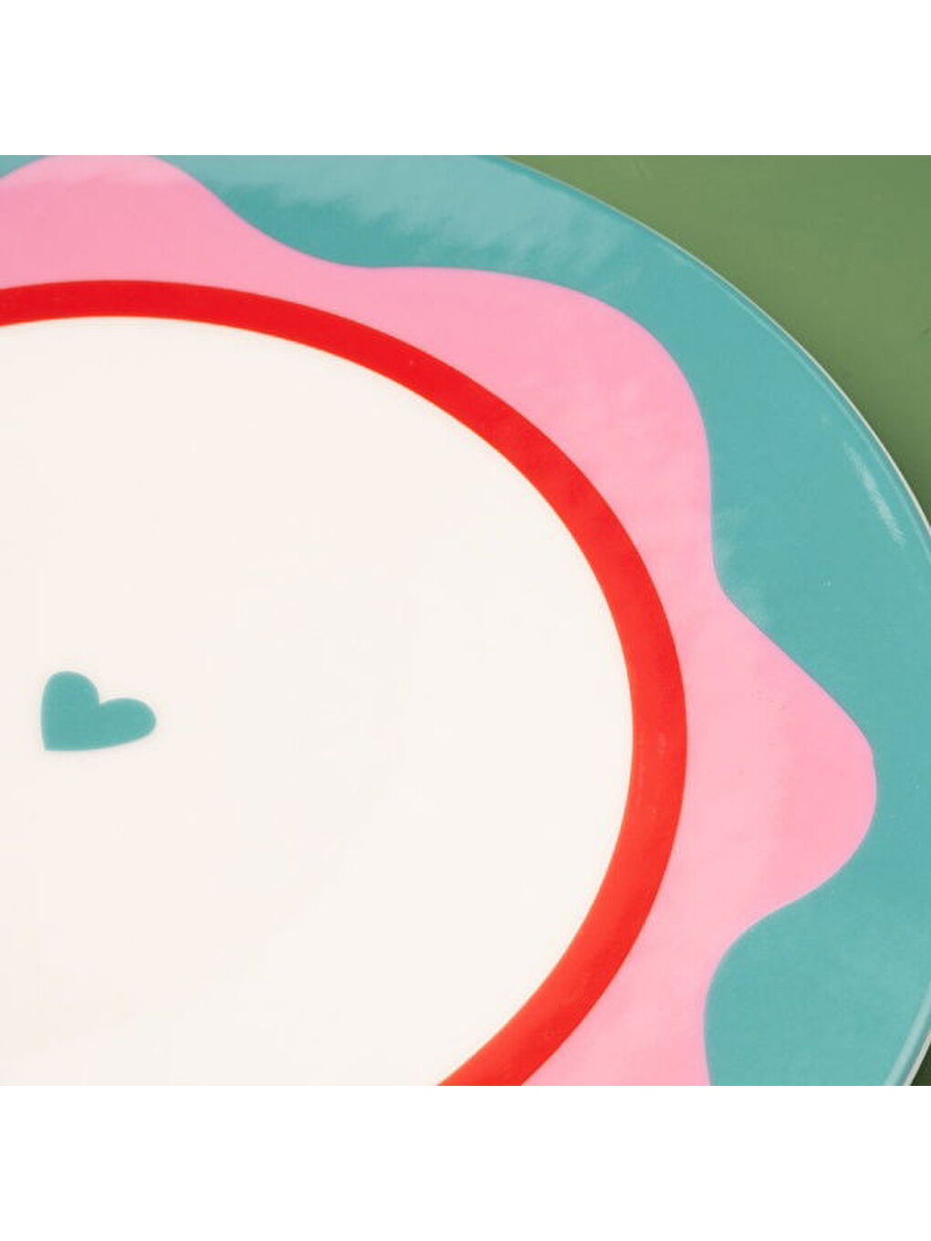 Evidea Kitchen Granny Servis Tabağı - Yeşil / Pembe - 25 cm - 2