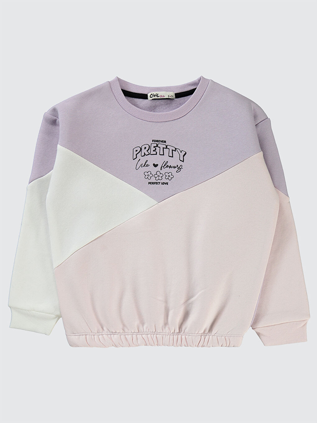 Civil Mor Girls Kız Çocuk Sweatshirt 6-9 Yaş Nazik Lavanta