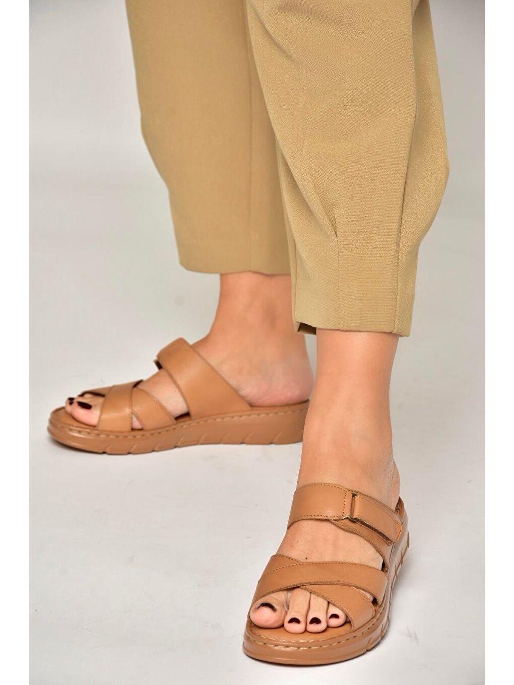 Kahverengi Taba Kadın Terlik Y555532503-3
