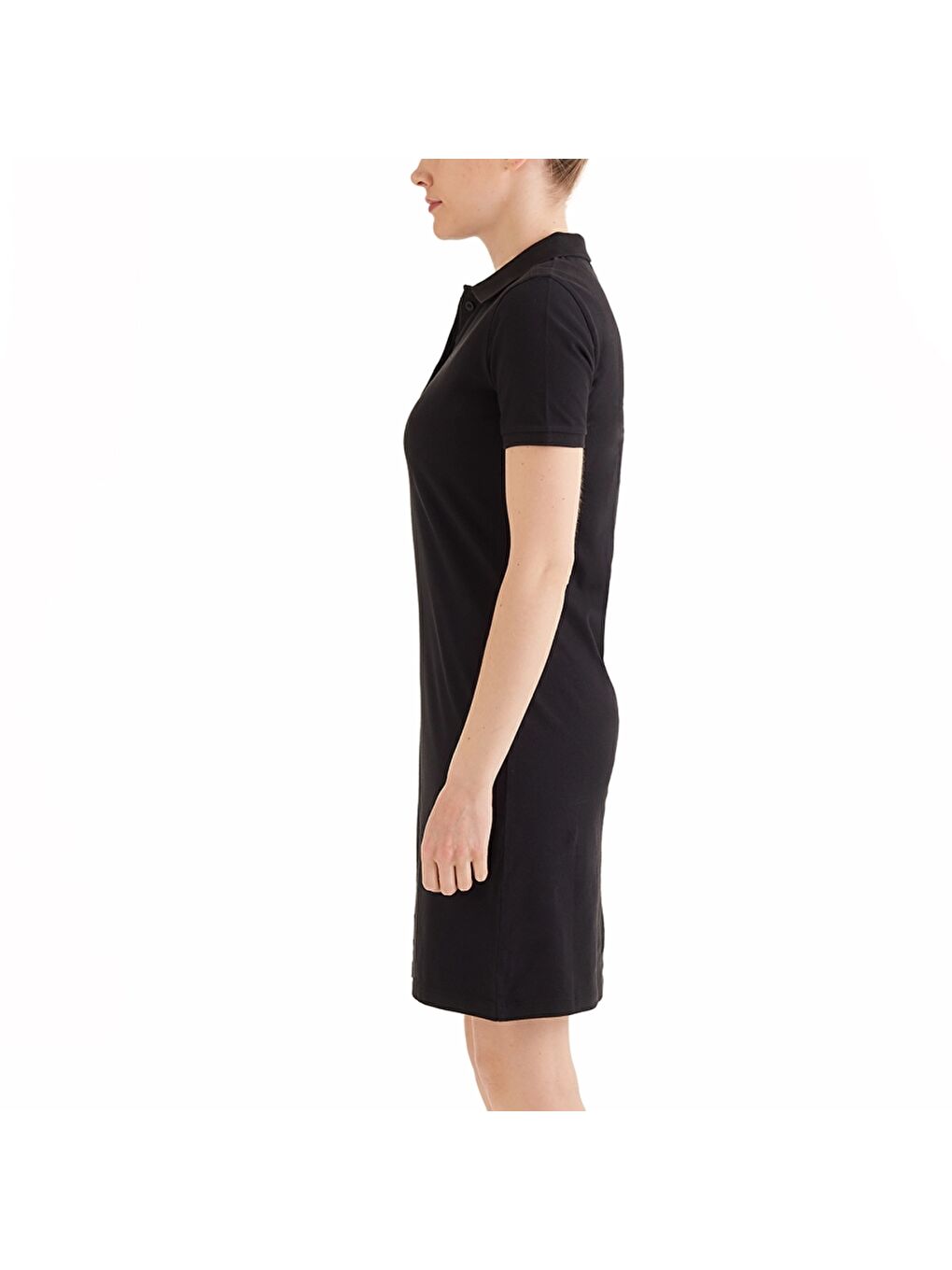 Siyah CSC Basic Polo Dress Kadın Kısa Kollu Elbise CS0378-010-2