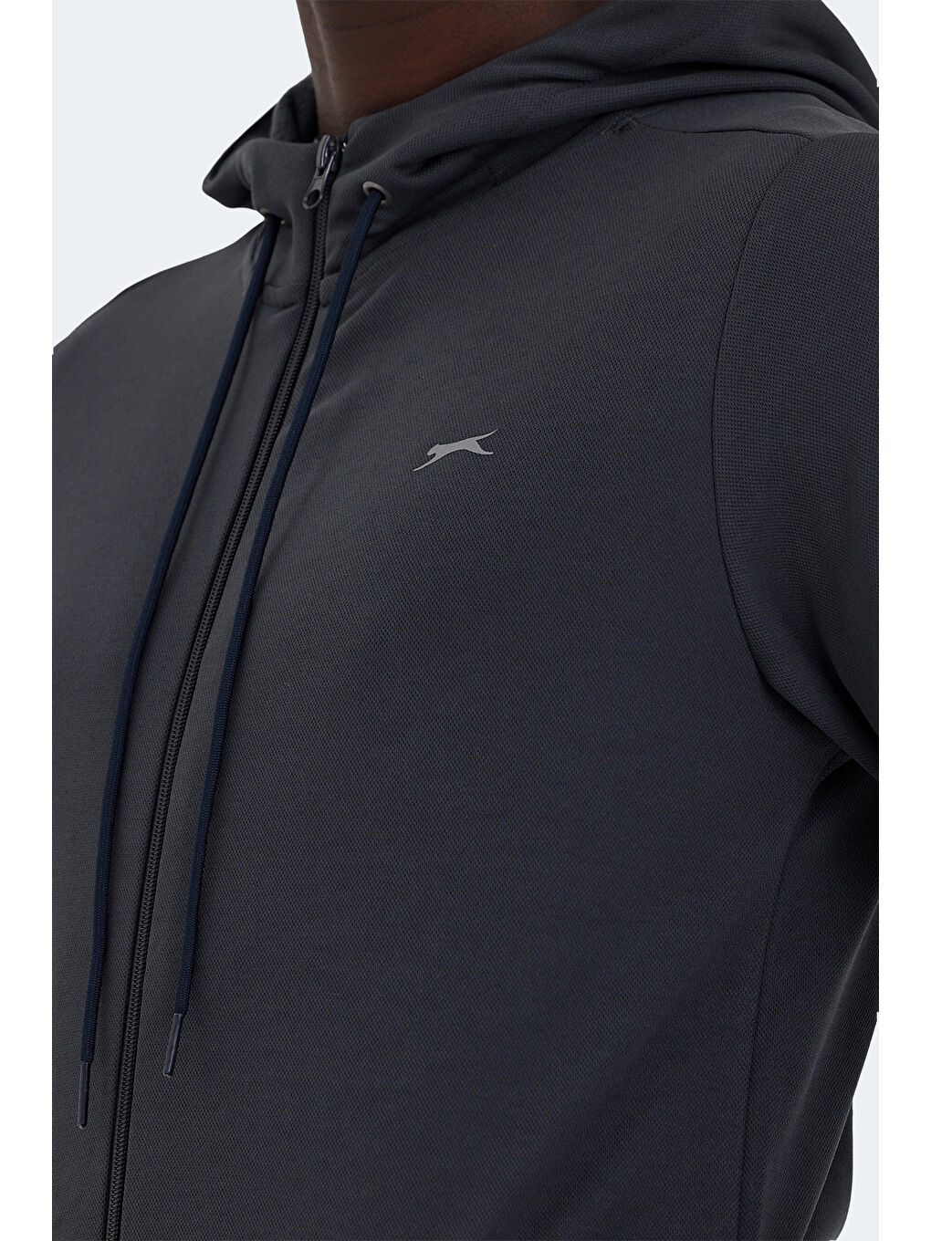 RICH Erkek Fermuarlı Kapüşonlu Cepli Koyu Gri Eşofman Takımı-4