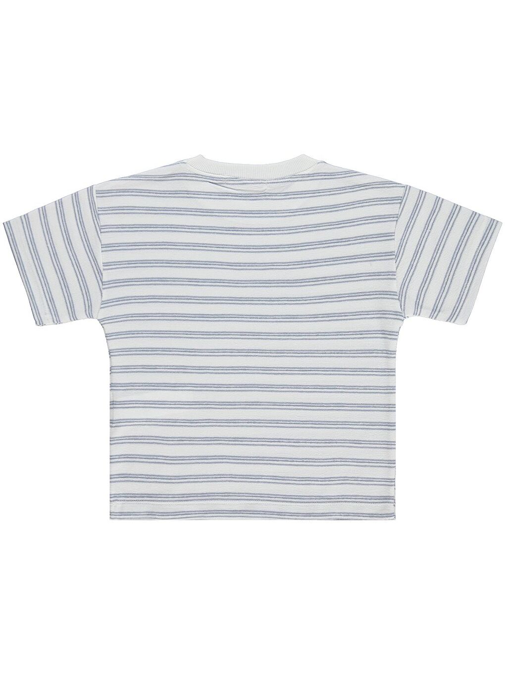 Boys Jakar Çizgili 2-5 Yaş Tişört - Mavi-1