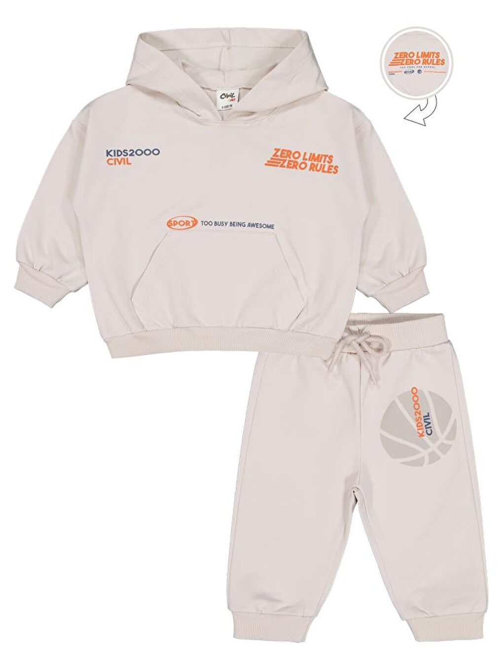 Bej Baby Baskılı 2'li 6-18 Ay Takım-2