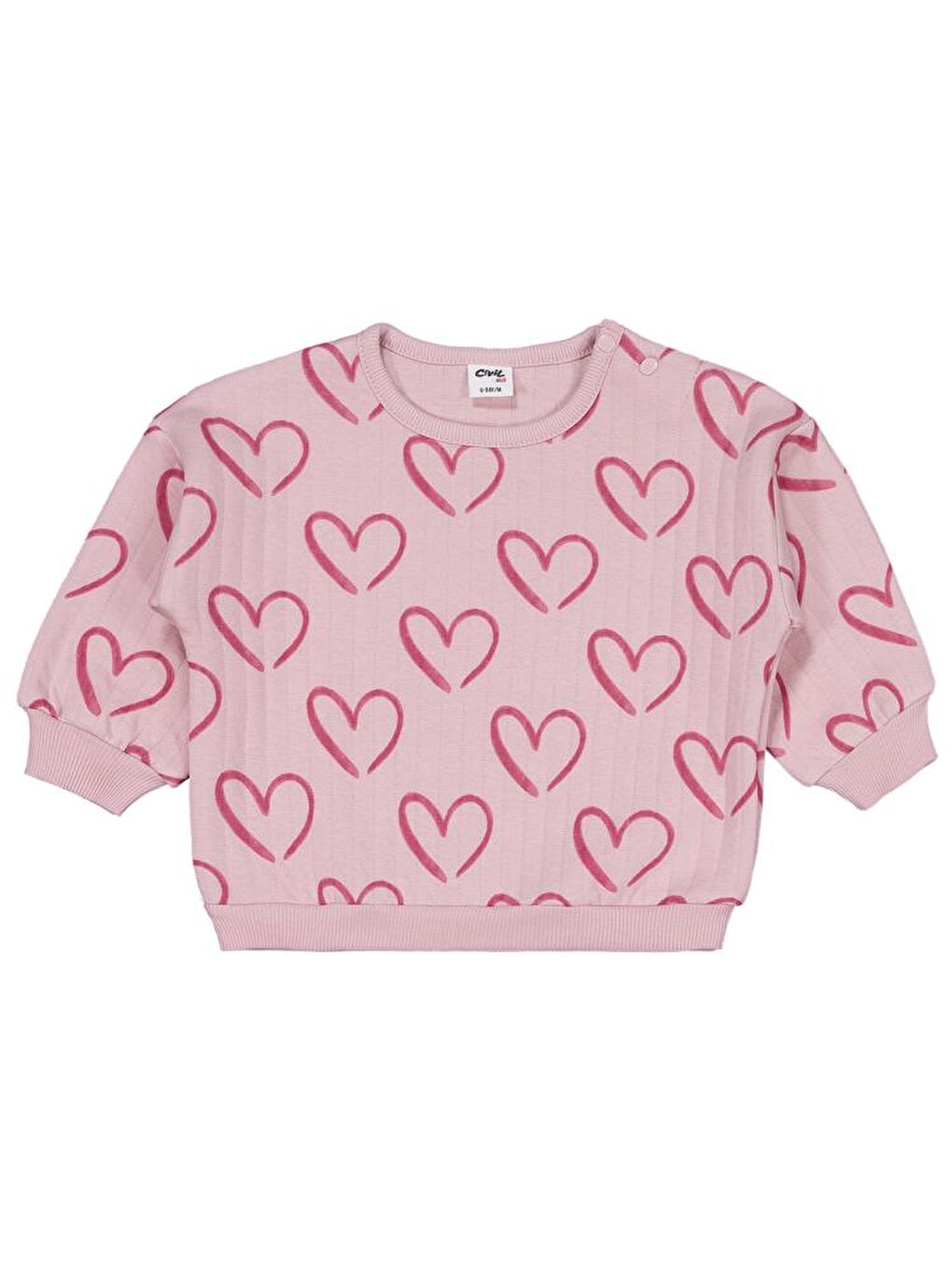 Pembe Baby Kalp Empirme 6-18 Ay Takım-1