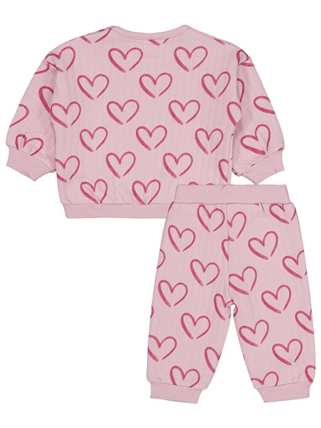 Pembe Baby Kalp Empirme 6-18 Ay Takım-2