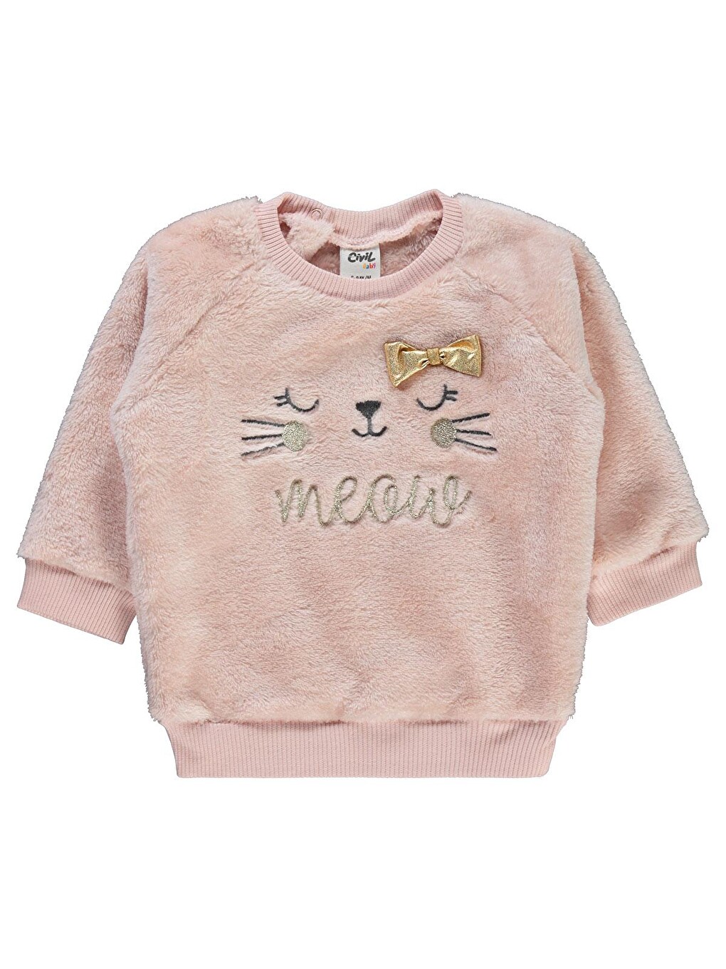 Pembe Baby Kız Bebek Sweatshirt 6-18 Ay Açık Somon