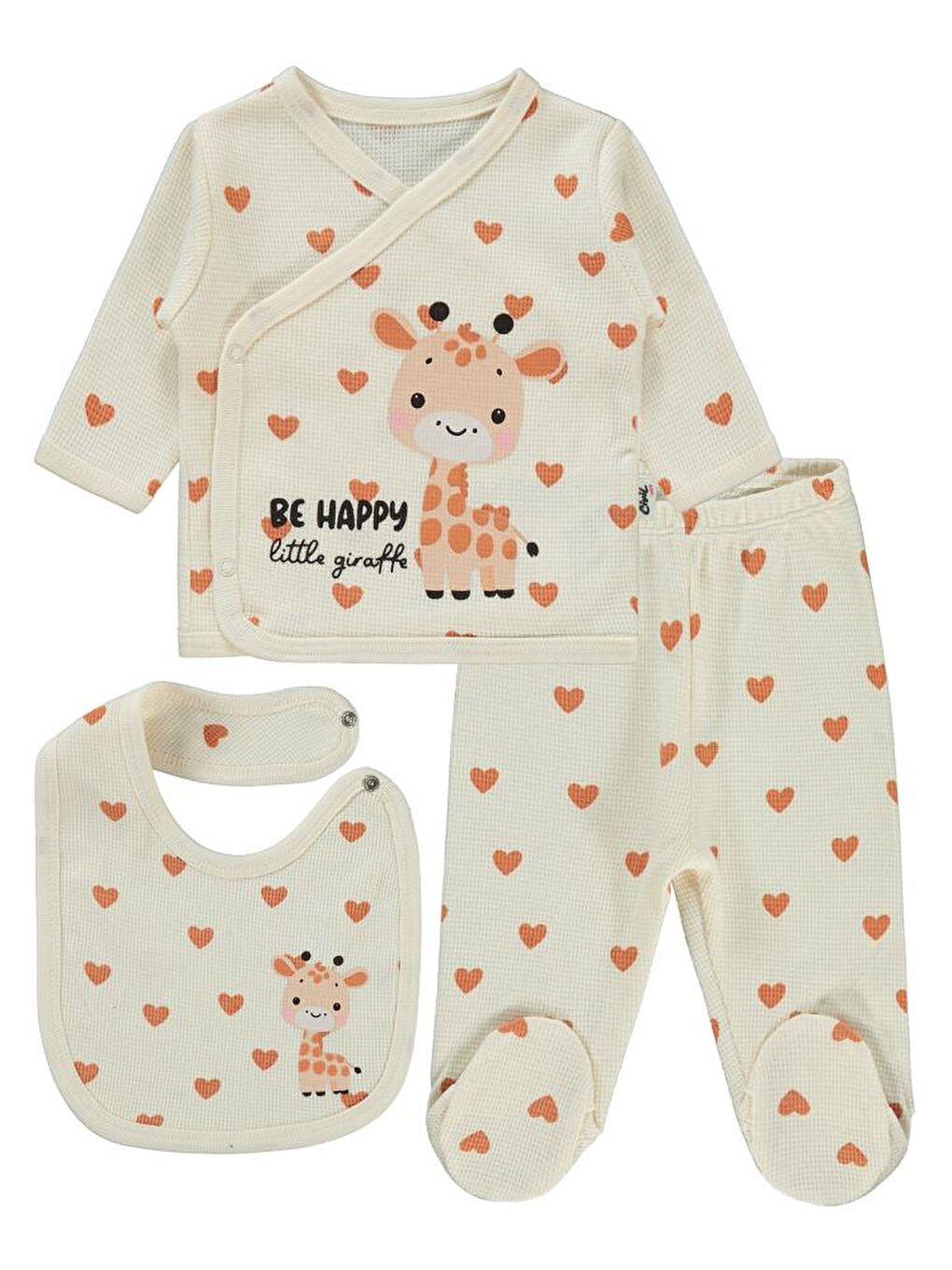 Bej Baby Kalp Zürafa Zıbın Takımları