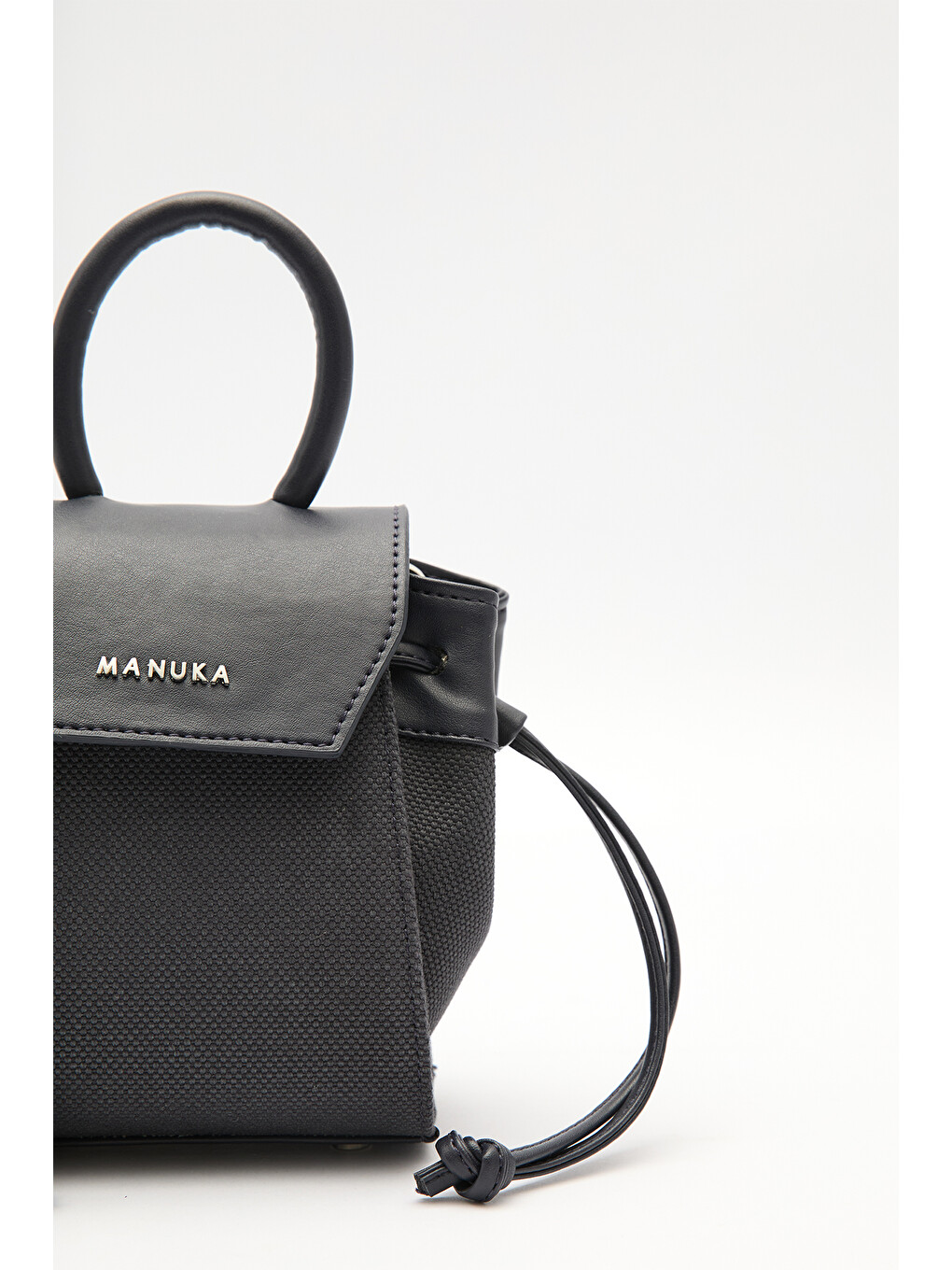 Kanvas Kapaklı Mini Çanta Lacivert-5