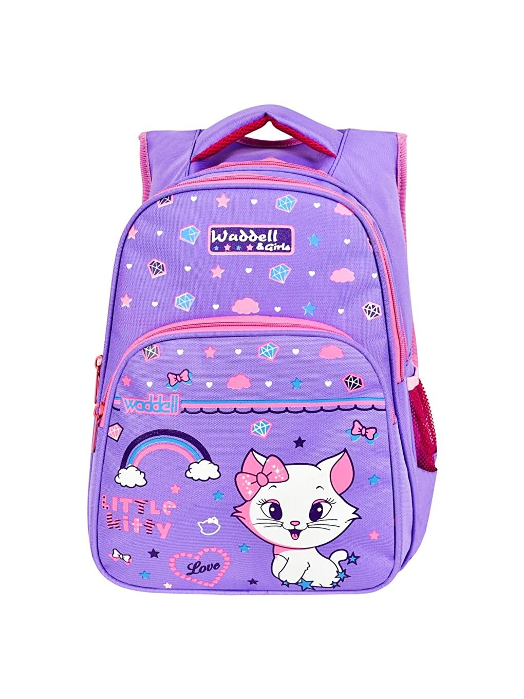 3 Bölmeli İlkokul Çantası ve Beslenme Çantası Little Kitty Lila 6005-2