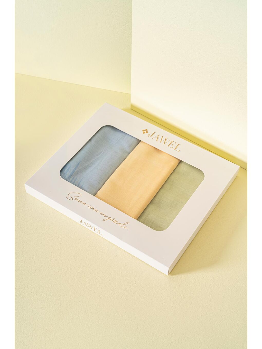 Karışık Kadın Degrade Soft Şal Paketi (İndigo-Sarı-Yeşil)-1