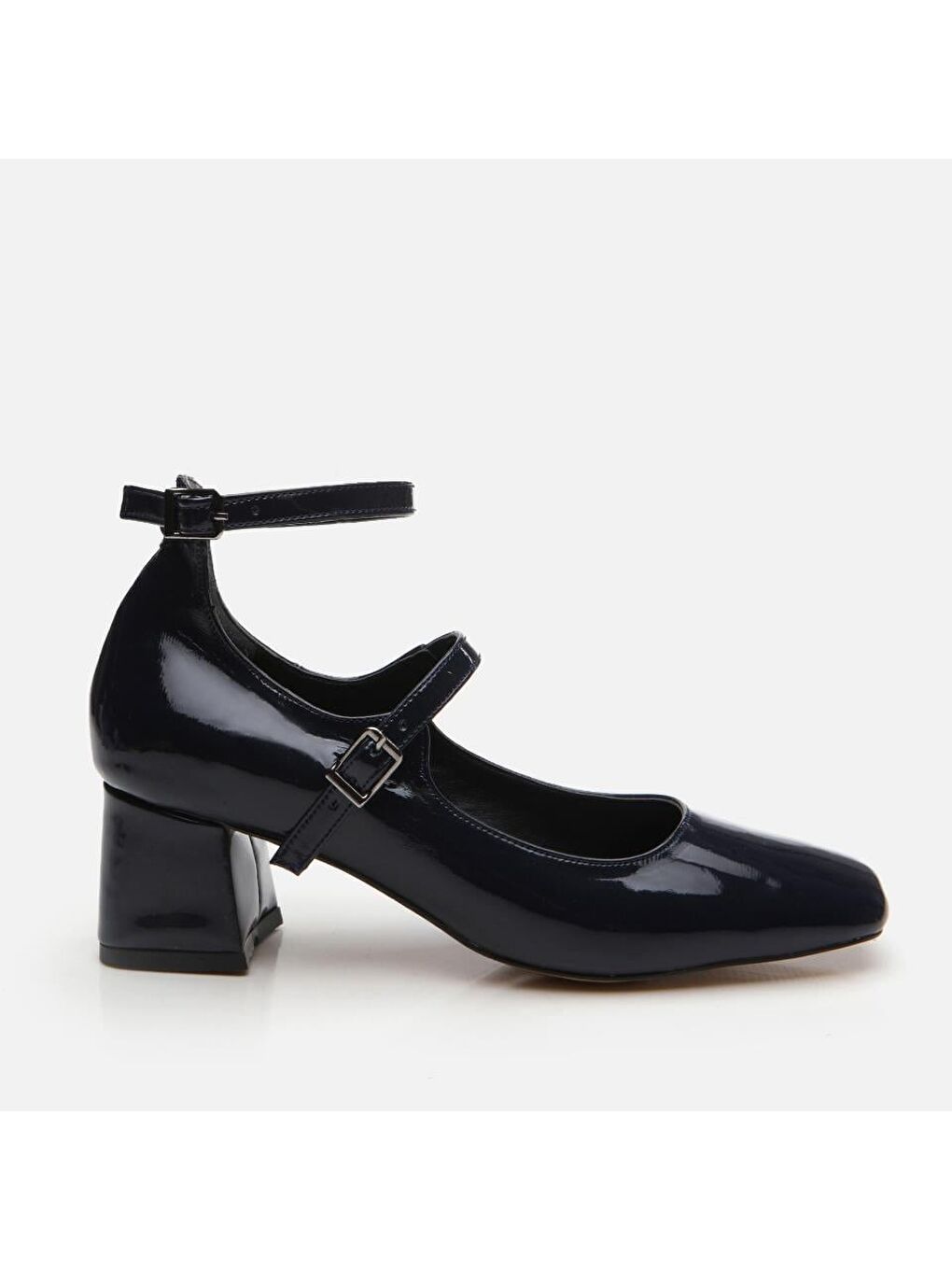 Lacivert Kadın Kalın Topuklu Ayakkabı