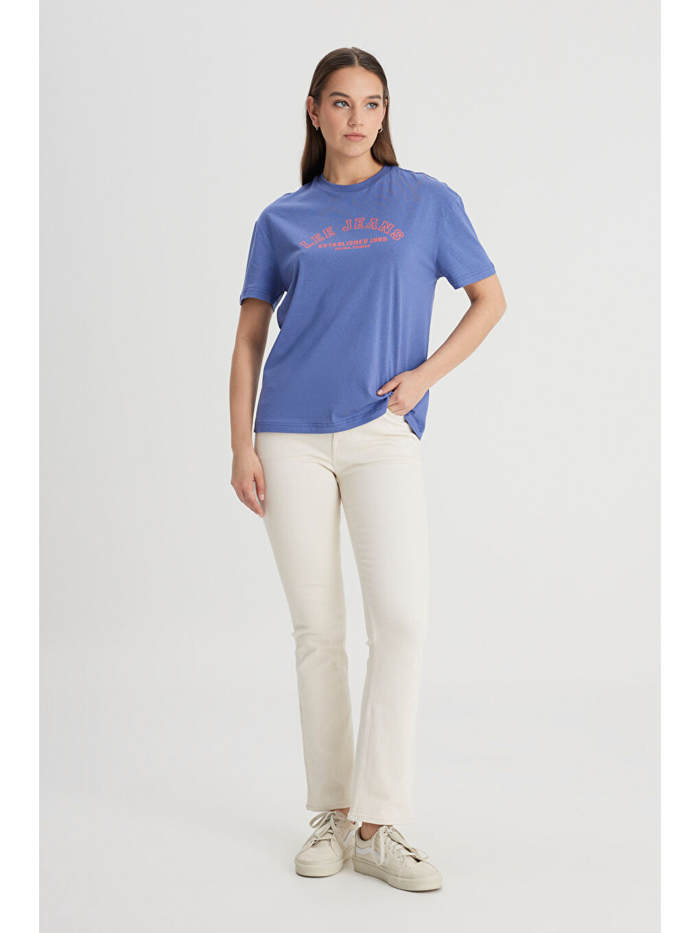 Regular Fit Normal Kesim Bisiklet Yaka %100 Pamuk Mor Tişört-2