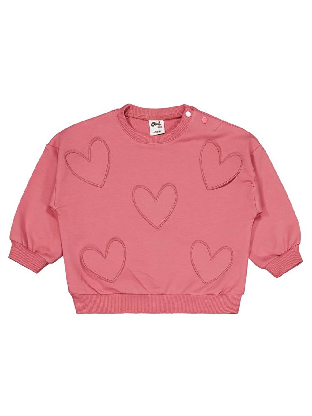 Kahverengi Baby Kalp Aplike Nakışlı 6-18 Ay Takım-1