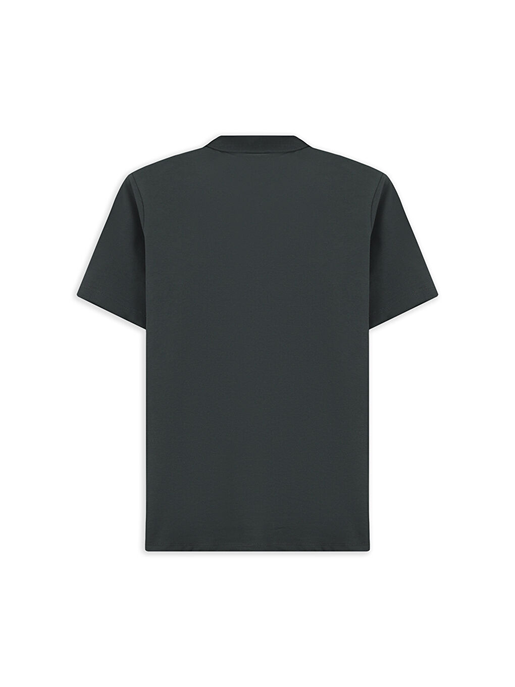 Antrasit Erkek Polo Yaka Regular Fit Cepli Nakışlı %100 Pamuk T-shirt-1